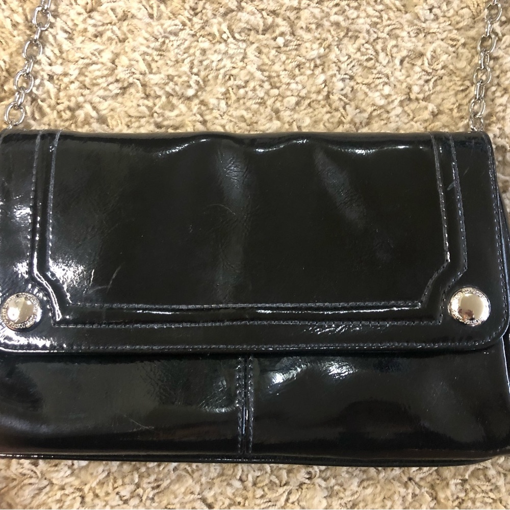 Franco Sarto Patent Vintage Clutch (shown with optional strap)